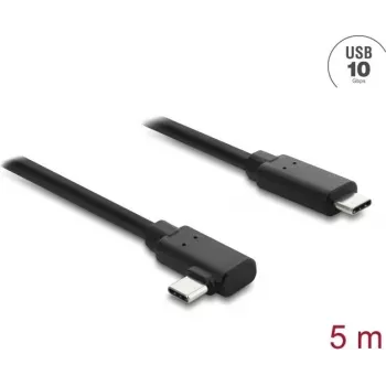 DELOCK aktívny optický USB Type-C na Type-C kábel 10 Gbit/s, zahnuté konektory, 5 m