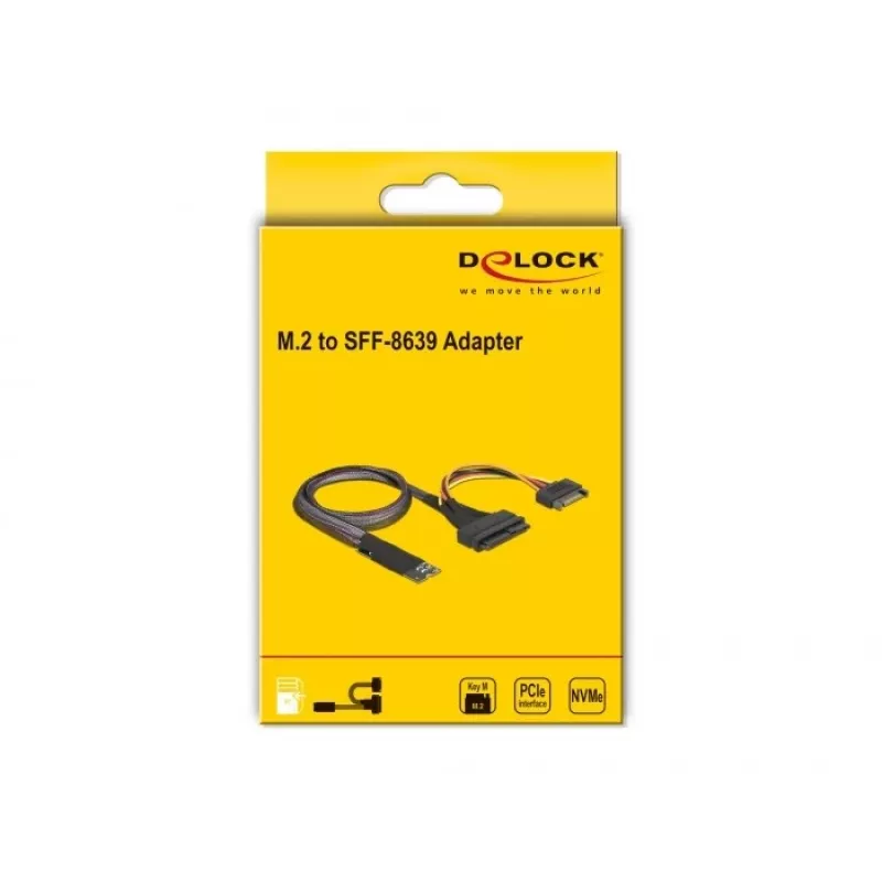 DeLOCK M.2 Key M na U.2 SFF-8639 NVMe adaptér s 50 cm káblom