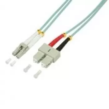 LogiLink - Patch kábel - SC Multimode (M) na LC Multimode (M) - 1 m - optické vlákno - 50/125 mikrometrov - OM3 - bezhalogénový - akvamarínová