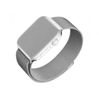 Pevný mesh náramok pre Apple Watch 42/44/45/46/49mm | strieborný
