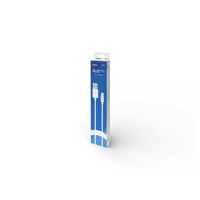 Savio USB – USB Type-C kábel 5A, 1m CL-126 biely