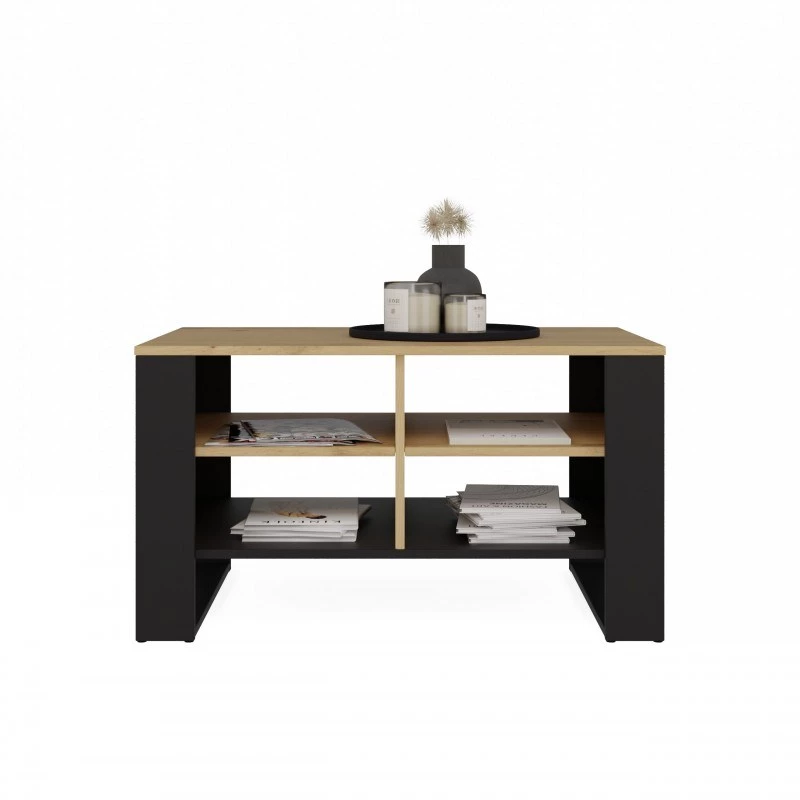 Konferenčný stolík top e shop Topeshop STOLIK KAWOWY ŁAWA MODERN 4P Dub Artisan Czern