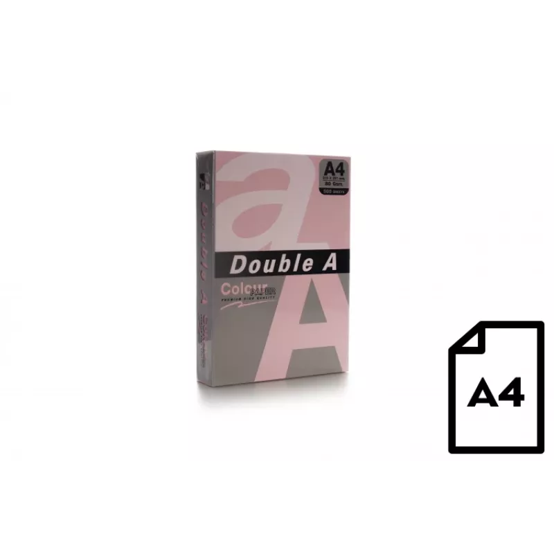 Farebný papier Double A, 80 g, A4, 500 listov, ružová