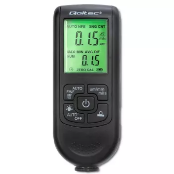 Qoltec merač hrúbky laku s LCD displejom | 0~2000 µm
