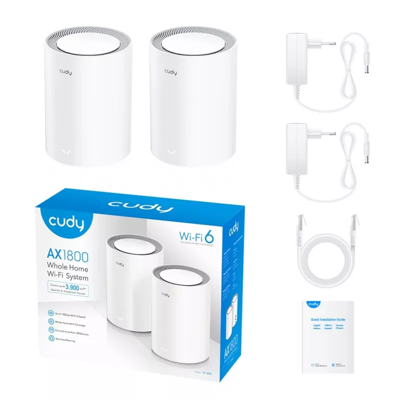 Mesh systém Cudy AX1800 dvojpásmový 2,4 GHz 5 GHz Wi-Fi 6