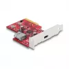 DeLOCK PCI Express x4 karta USB 10 Gbps Type-C Type-A Low Profile