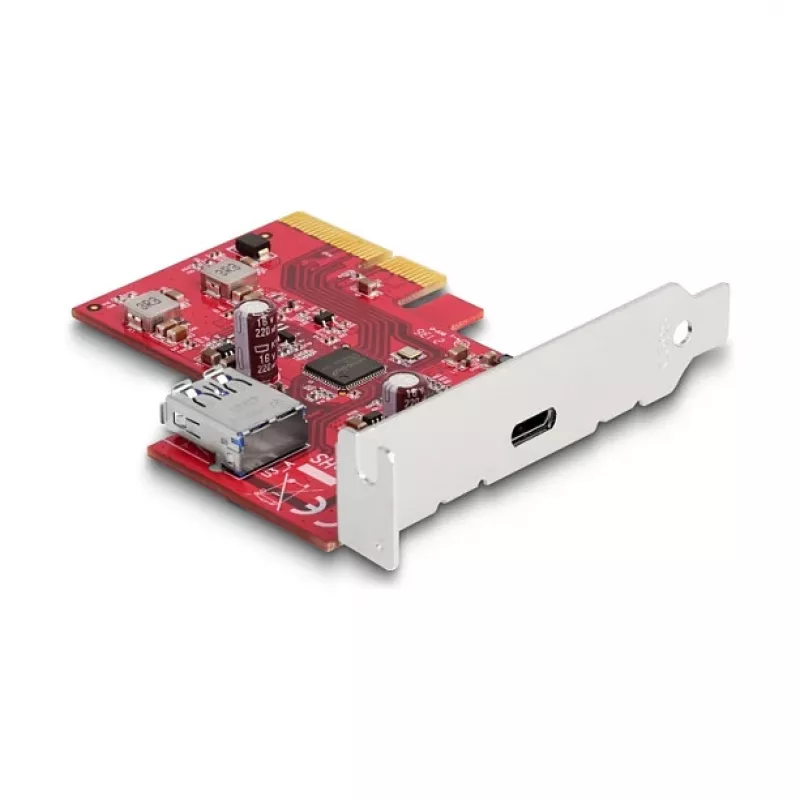DeLOCK PCI Express x4 karta USB 10 Gbps Type-C Type-A Low Profile