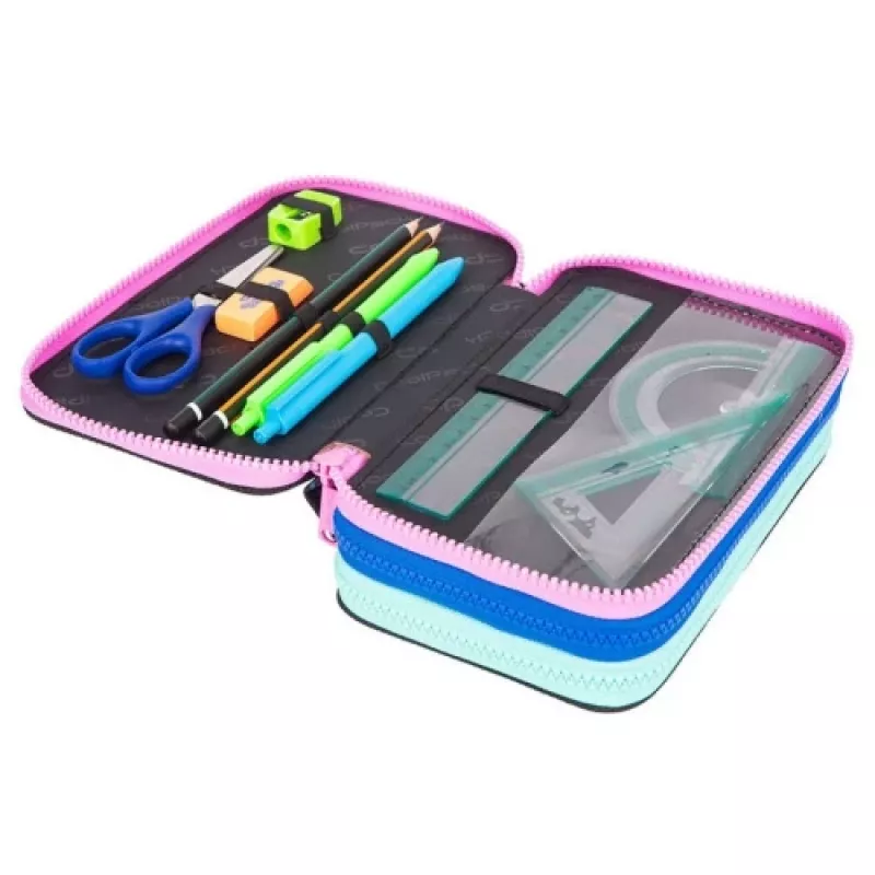 Trojposchodové puzdro na perá s výbavou CoolPack Jumper 3 TENNIS STAR