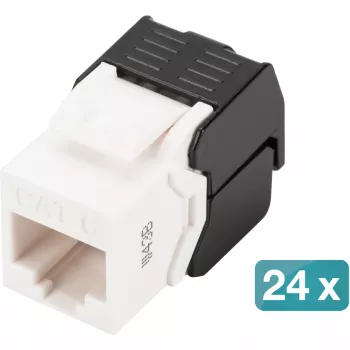 Digitus CAT 6 Keystone jack netienený 24 ks plochý čierny biely RJ-45