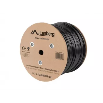 Lanberg LCF6-21CU-0305-BK sieťový kábel čierny 305 m Cat6 F/UTP (FTP) vonkajší