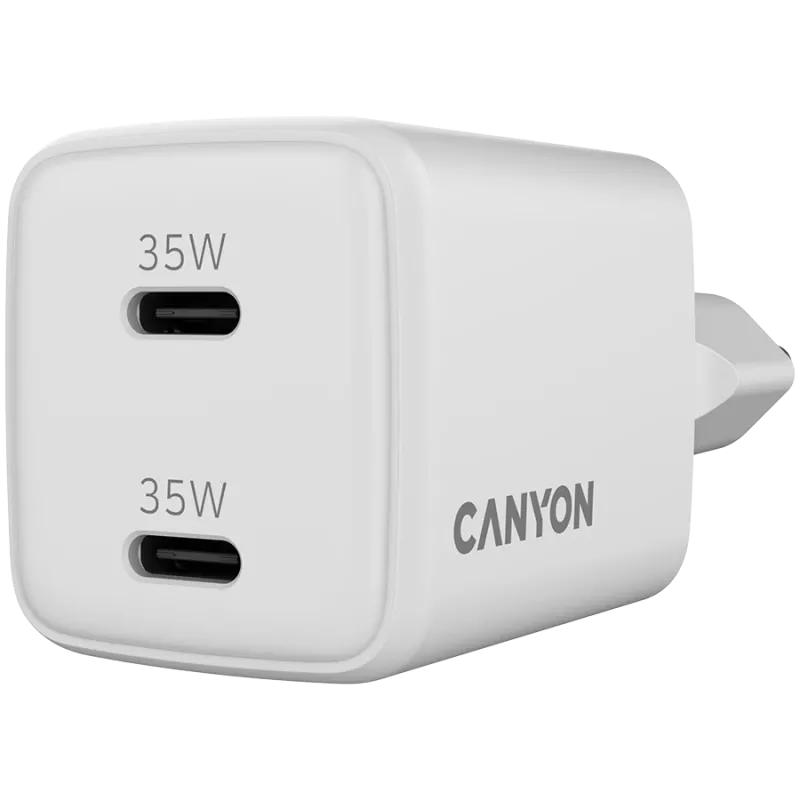 Canyon CU35CC GaN 35 W 2xPD sieťová nabíjačka, biela