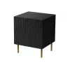 Sada nočných stolíkov 2 ks cama meble JUNGLE — 53,5×40,5×44 cm, čierna matná MDF/drevotrieska, zlaté nohy