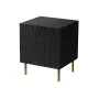Sada nočných stolíkov 2 ks cama meble JUNGLE — 53,5×40,5×44 cm, čierna matná MDF/drevotrieska, zlaté nohy