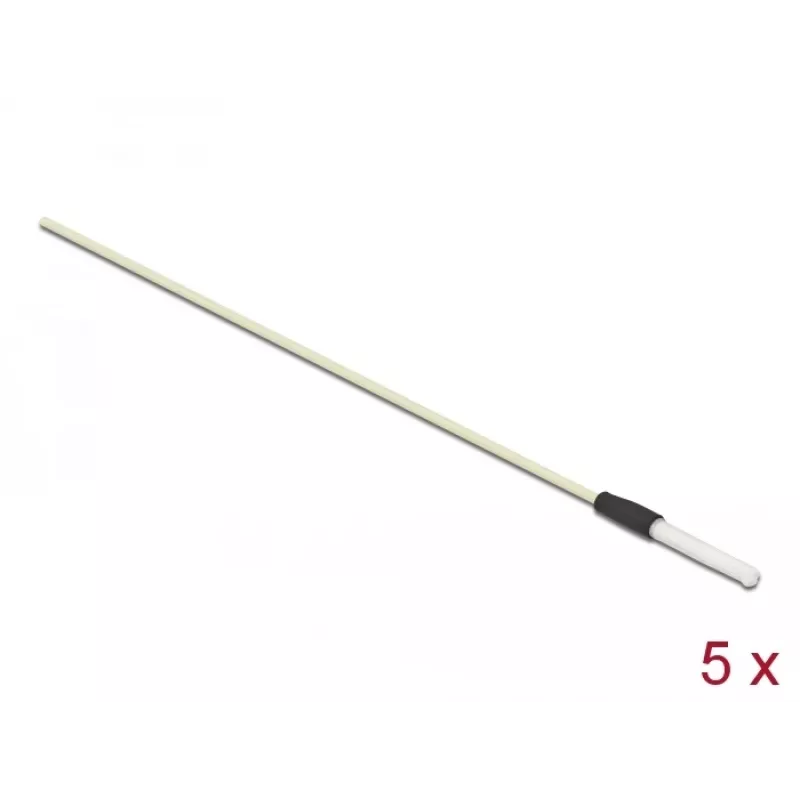 Delock 86781 Čistiace tyčinky na optické vlákna, 15 cm, biele, 5 ks