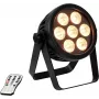 LED reflektor EUROLITE 4C-7 Silent štíhly 7W RGB – kompaktný scénický/ambientný svetlomet, 7W RGB výkon