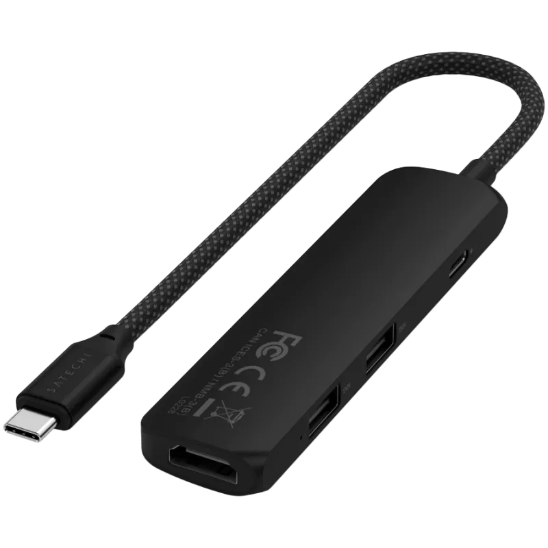Satechi ST-P4SK rozbočovač USB Type-C 10000 Mbit/s čierny
