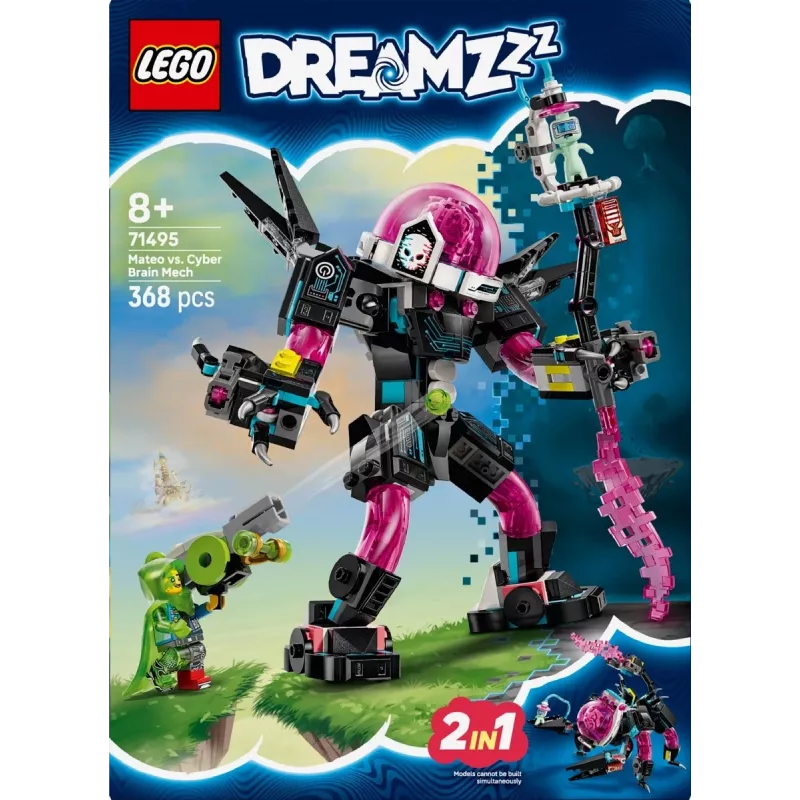 Stavebnica LEGO 71495 Mateo vs. Cyberbrain Mech – herná sada s minifigúrkami a zostaviteľným mechom