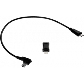 USB dátový kábel No name microUSB na microUSB a Lightning, čierna, model 0-07-0258-0.08_LF