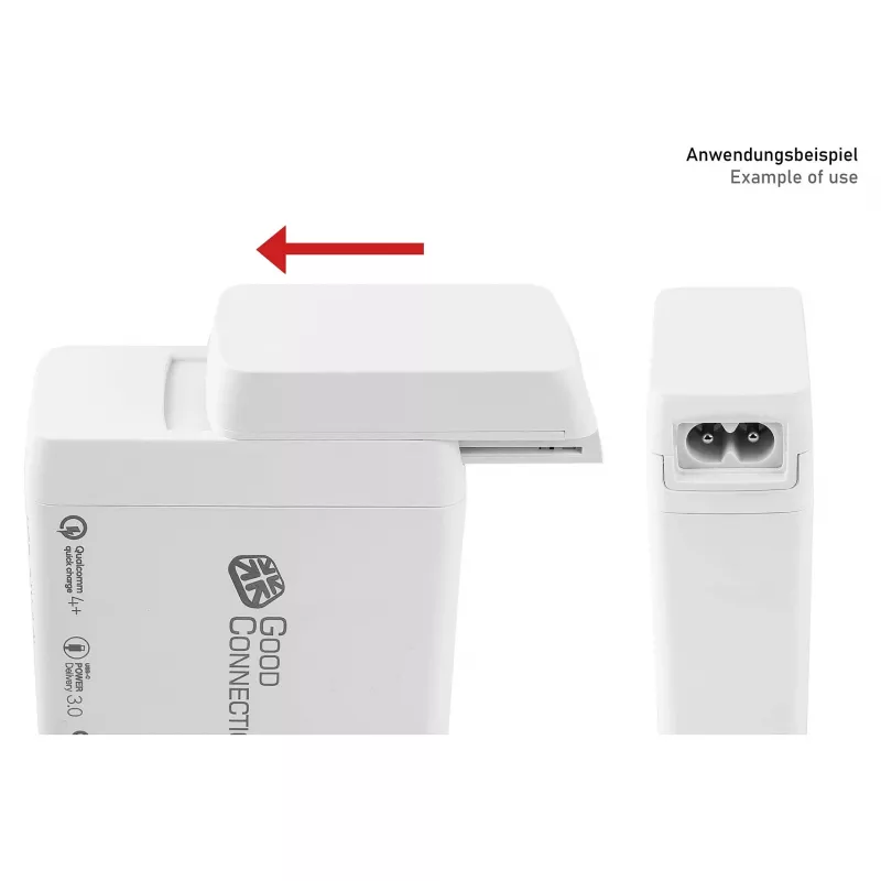 Napájací káblový adaptér pre nabíjačky Good Connections (PCA-WxxxW), biely (PCA-W008W)