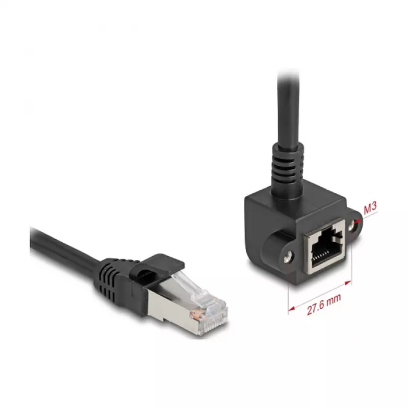 Sieťový kábel DeLOCK 81041 RJ-45 Cat6 0,5 m čierny