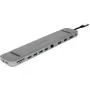 ALLNET PSUC2501 USB-C (USB 3.2 Gen 1) dokovací hub 9v1, HDMI, DisplayPort, RJ-45, USB-A, USB-C, 3,5 mm, SD/microSD, 100 W, 3840 x 2160, sivý