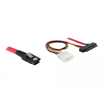 DeLOCK - Interný SAS kábel (Serial Attached SCSI) - 4-Lane - 36-pin 4i Mini MultiLane - Interné napájanie, 4-pin, Interné SAS, 29-pin (SFF-8482) - 50 cm (83059)
