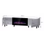 TV skriňa Cama Meble PAFOS EF s elektrickým krbom 180x42x49 cm, čierna matná, 2 dvere, 1400–1600 W