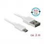 USB kábel DeLOCK 84808 USB 2.0 2 m USB A Micro-USB B biely