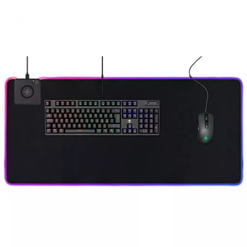 Deltaco GAM-092 - čierna - monochromatická - neoprén - USB - herná podložka pod myš
