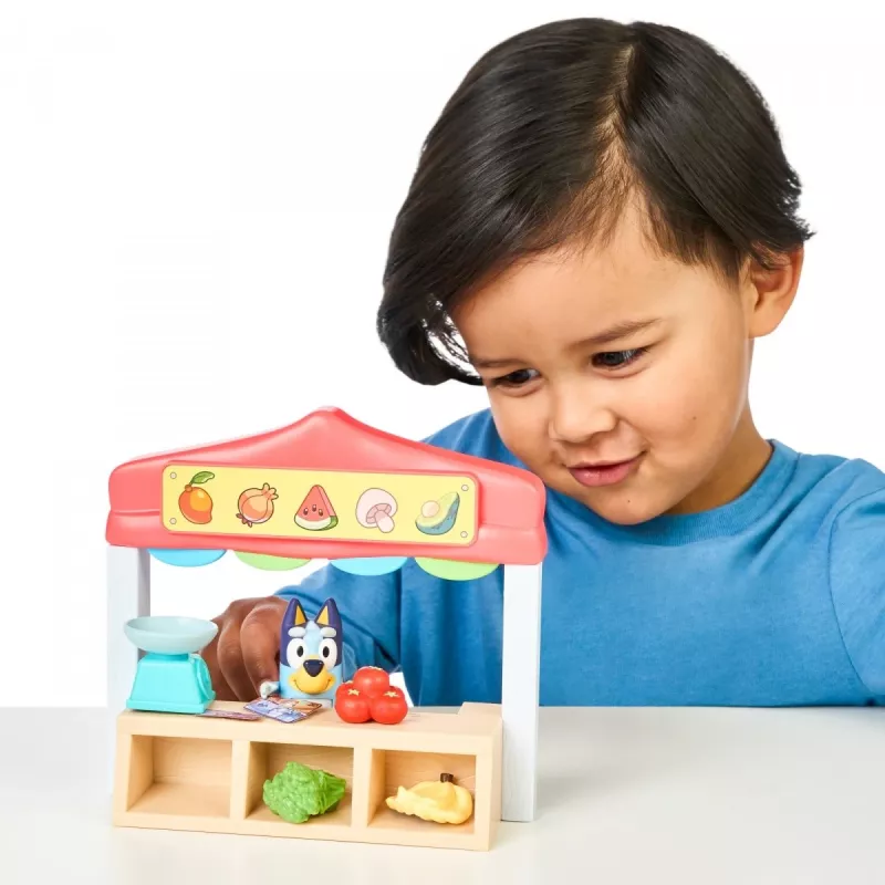 Sada hračiek figúrok TMTOYS Mini Bluey potravinový obchod BLU17555 – sada mini figúrok pre zábavu