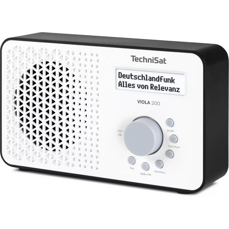 TechniSat VIOLA 200 digitálne rádio s budíkom DAB+, biela/čierna