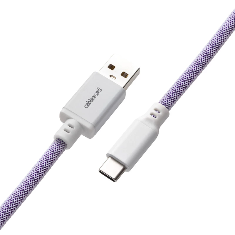 CableMod Classic Coiled CM-CKCA-CW-PW150PW-R špirálový kábel ku klávesnici, USB-C na USB-A, 150 cm, Rum Raisin
