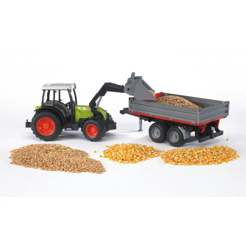 Hračkársky traktor Bruder Claas Nectis 267 F so sklápacím prívesom