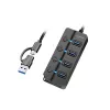 USB 3.2 Gen1 HUB, 4x USB-A vypínač