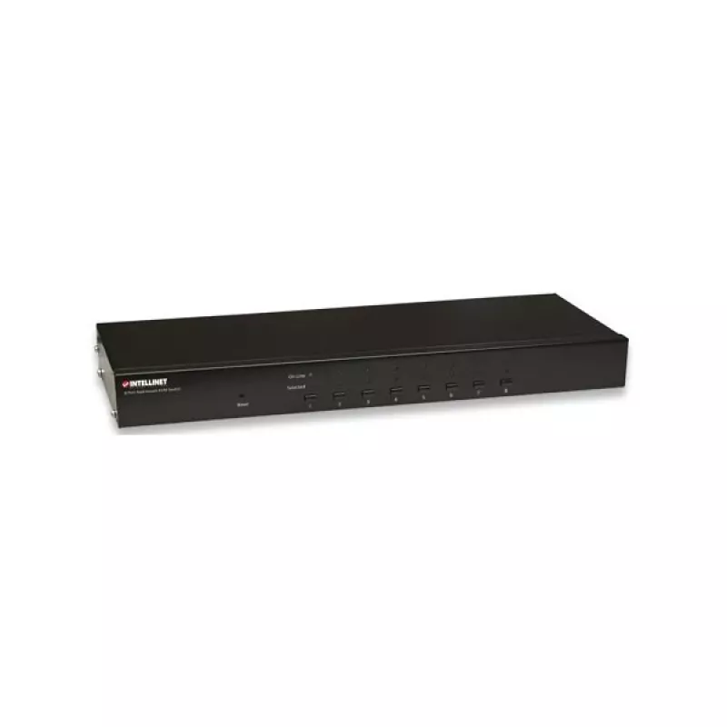 Intellinet 8-portový rackový KVM prepínač, Combo USB + PS/2, On-Screen-Display, káble v balení (Euro 2-pin konektor)