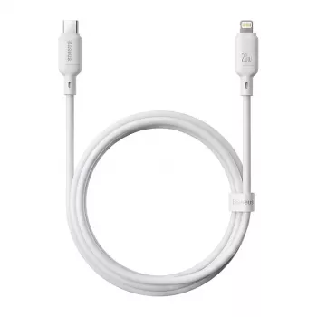 USB Type-C na Lightning nabíjací kábel Baseus Silky Series 20W 2m mesačná biely
