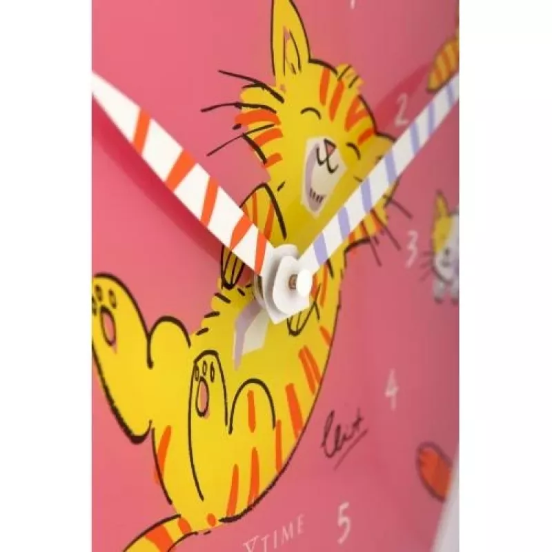 NeXtime hodiny 8810 Tickle My Tummy, Ø30 cm, nástenné, ružové/viacfarebné