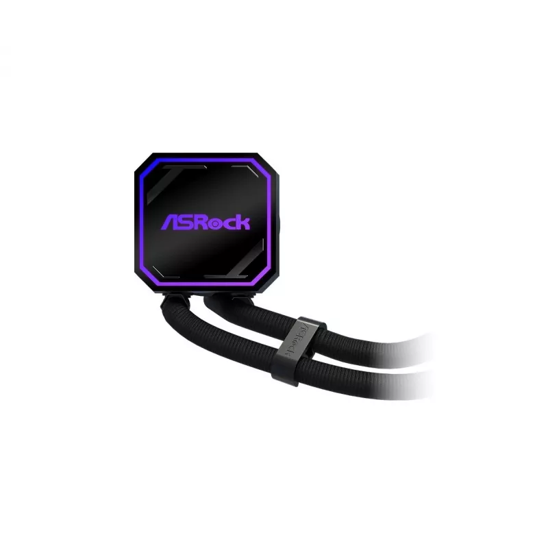 CPU chladič ASROCK Pro 360 ARGB čierny — ASROCK model 90-APRA36-BAAGA6, 360-mm AIO kvapalinový chladič, ARGB osvetlenie