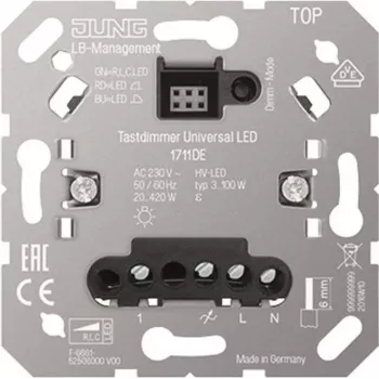 Stmievač Jung 1711DE univerzálny LED, otočné/tlačidlové ovládanie, pre LED žiarovky
