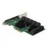 DeLOCK 16 port SATA PCI Express x4 karta 6 Gbit/s zelená sivá