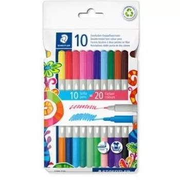 Dvojhrotý dvojfarebný marker Staedtler 10 ks model 200-14627 — 10 markerov, dvojhroté, dve farby