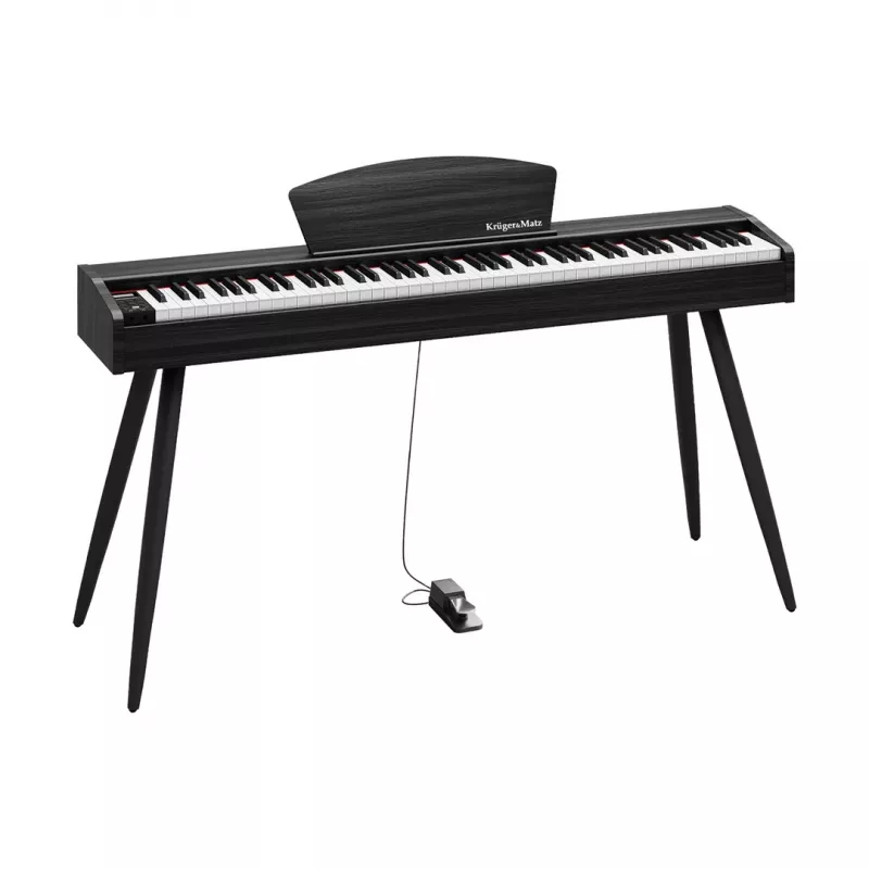Digitálne piano Kruger & Matz KMDP-45P-BK — matný čierny povrch, vážené klávesy