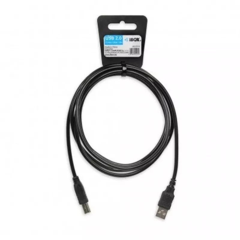 USB kábel IBOX IKU2D 1,8 m – USB A na USB B, USB 2.0, čierny