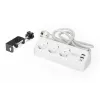 Predlžovacia zásuvka DIGITUS 3-násobná s 2×USB-A a 1×USB-C, 3 AC zásuvky typ E/F, 1,5 m kábel, biela