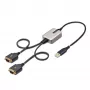 StarTech.com 2ft (60cm) 2-portový USB na sériový adaptérový kábel, vymeniteľné DB9 skrutky/matice, COM retention, USB-A na DB9 RS232, FTDI, Level-4 ESD ochrana, Windows/macOS/ChromeOS/Linux – robustná TPE konštrukcia