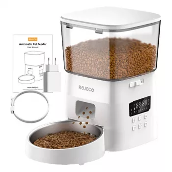 Automatický dávkovač krmiva Rojeco 2L tlačidlová verzia, 2 litre biela