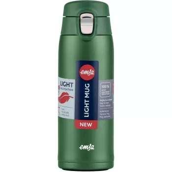Cestovný hrnček EMSA N2151900, tmavozelený, 0,4 l, sklopné viečko