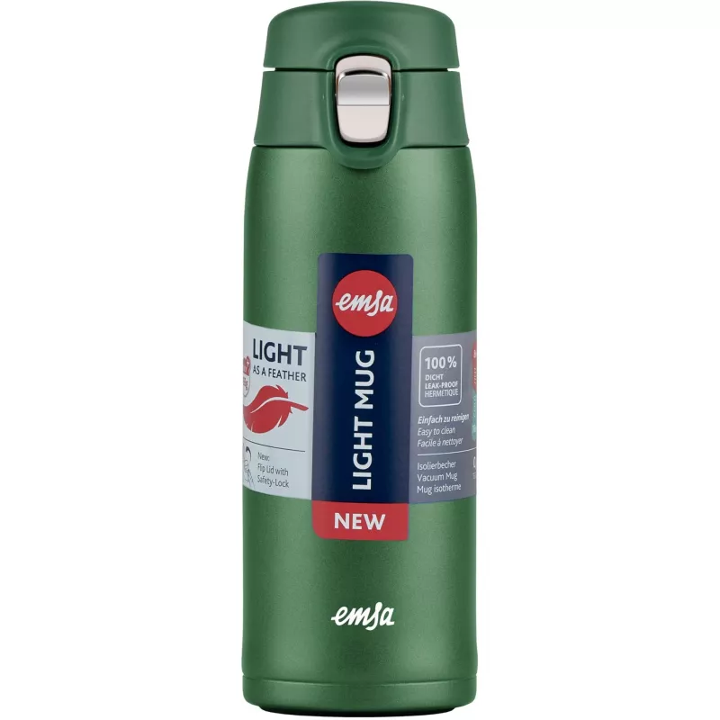 Cestovný hrnček EMSA N2151900, tmavozelený, 0,4 l, sklopné viečko