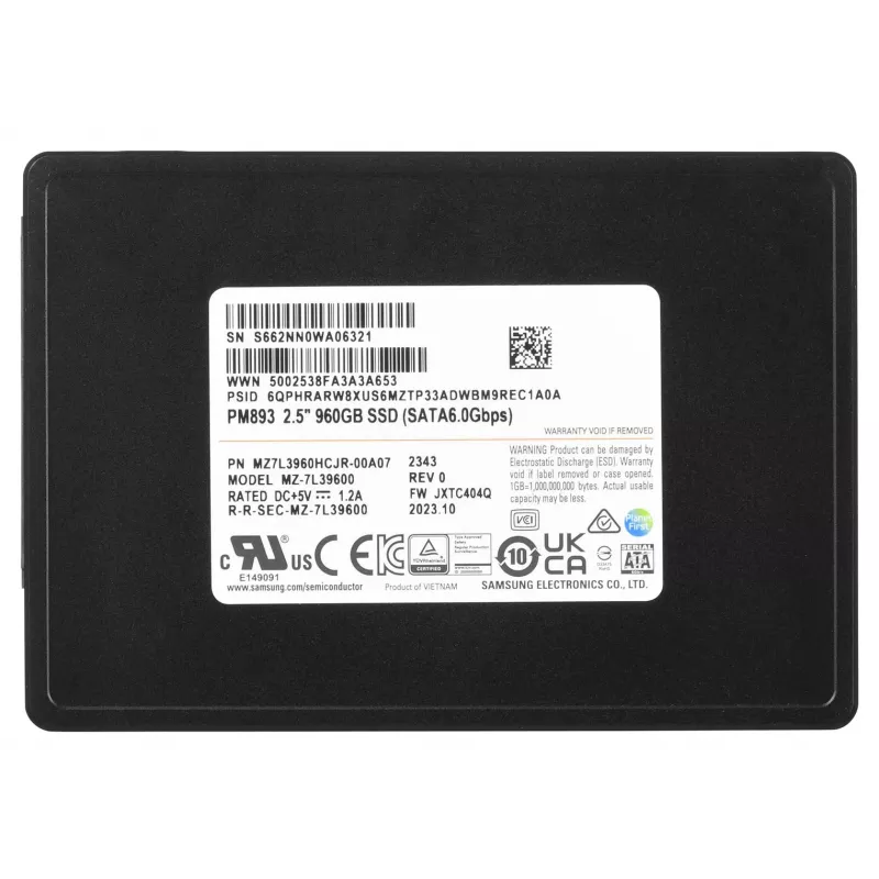Samsung MZ7L3960HCJR-00A07 interný Solid-State-Drive 960 GB 2,5 palca Serial ATA III TLC