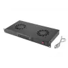 Lanberg AK-1502-B ventilačný panel pre rack, 1U, 19 palcov, 2 ventilátory, termostat, LCD, 230 V, 483 x 192 x 44,45 mm, čierny
